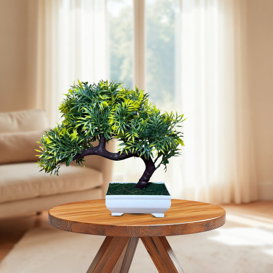 Yellow and Green Sideways Bonsai -Good Gift