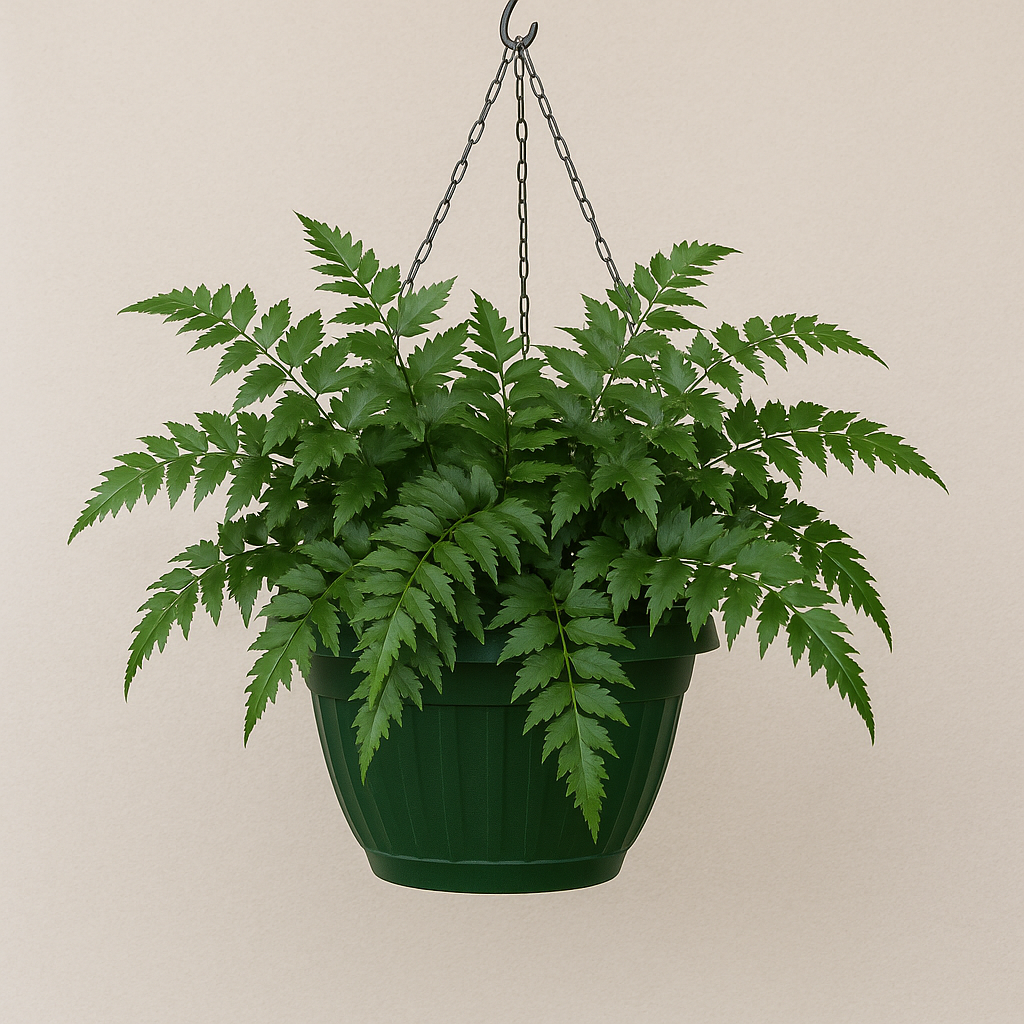 Japanese Holly Fern — Hanging Basket (Live Plant)