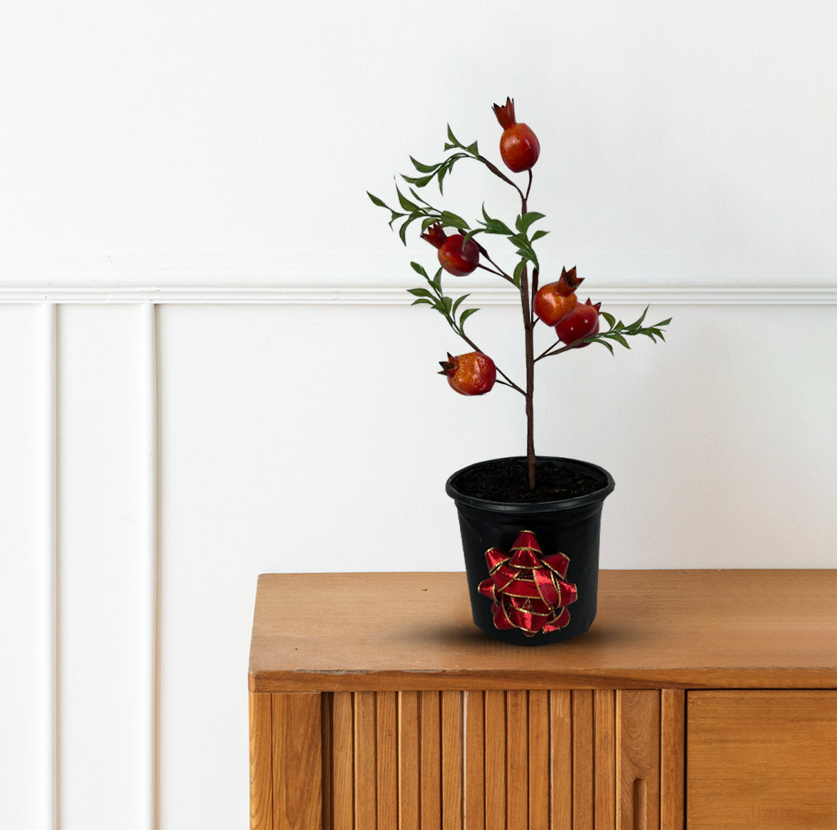 Cute Pomegranate Bonsai in Pot of Your Choice-Artificial