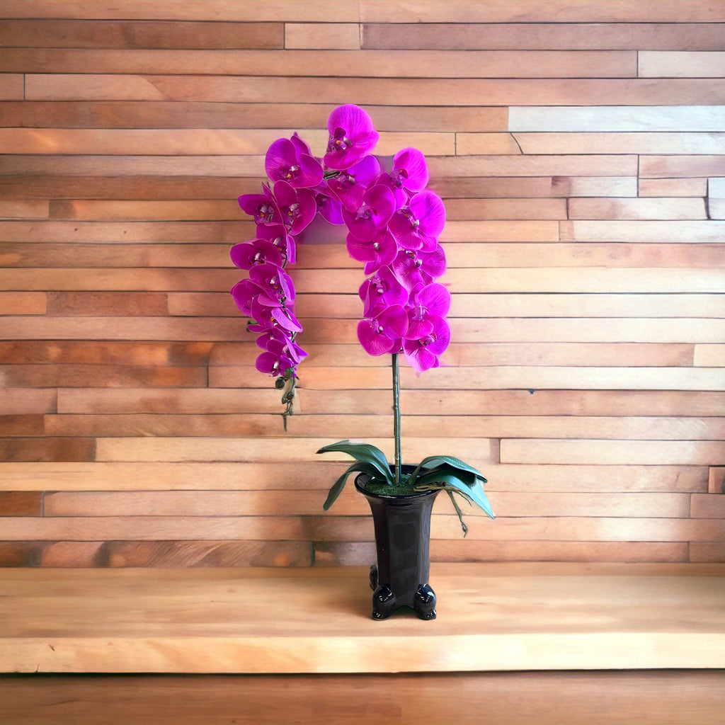 Gorgeous Artificial Orchids in Legged Pot