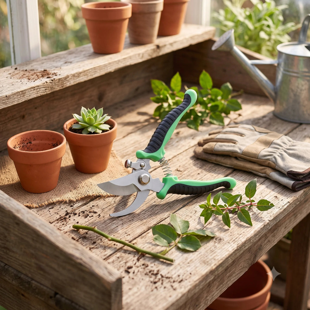 Plant Pruning Shears – 190mm Green Garden Hand Pruner