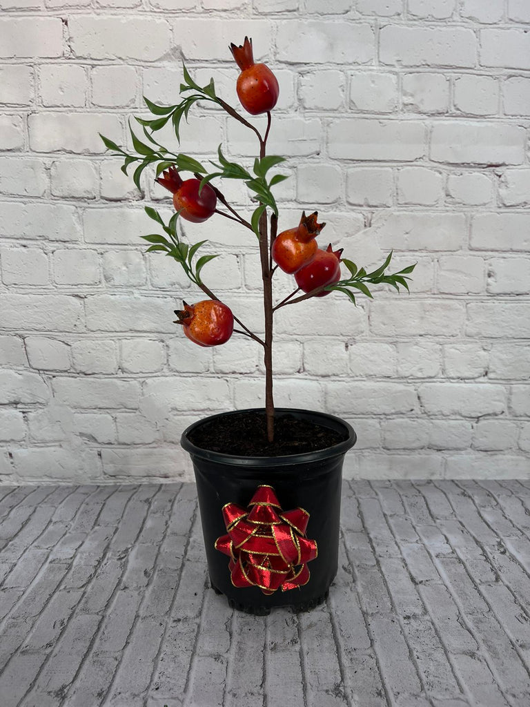 Cute Pomegranate Bonsai in Pot of Your Choice-Artificial