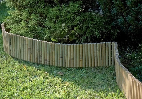 Bamboo Garden Edging – Natural Landscape Border for Flower Beds, Paths & Lawns