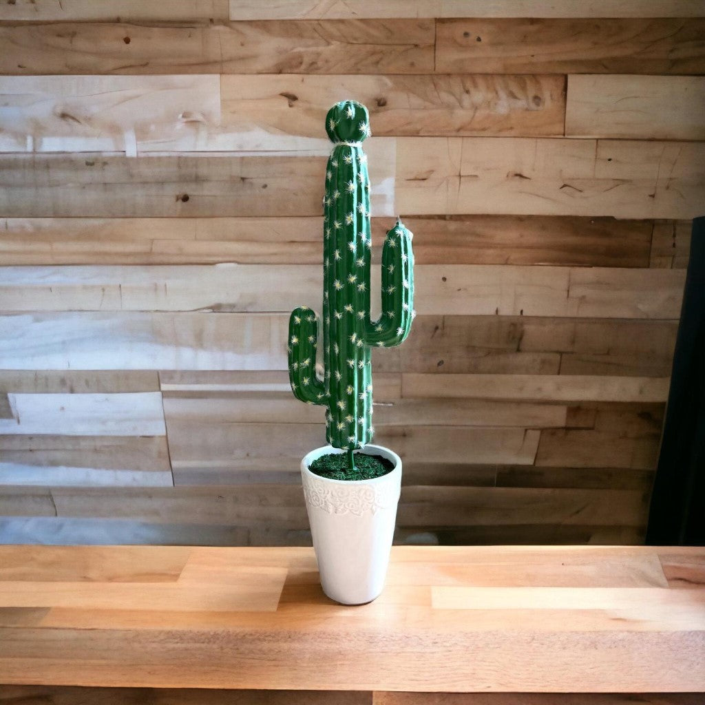 Gorgeous Artificial Green Cactus in Ceramic Pot