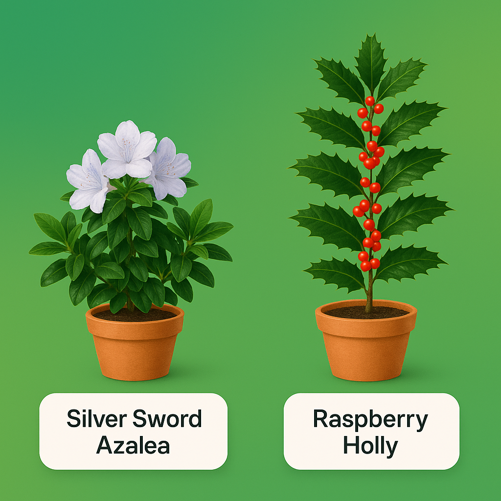 Black Friday 2 Plant Combo - Silver Sword Azalea & Raspberry Holly