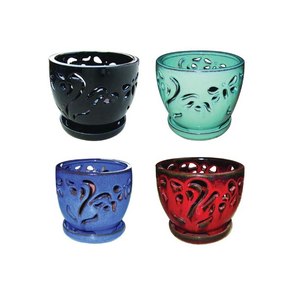 5" Paphiopedilum Orchid Pot – Slipper Orchid Planter with Drainage for Healthy Growth