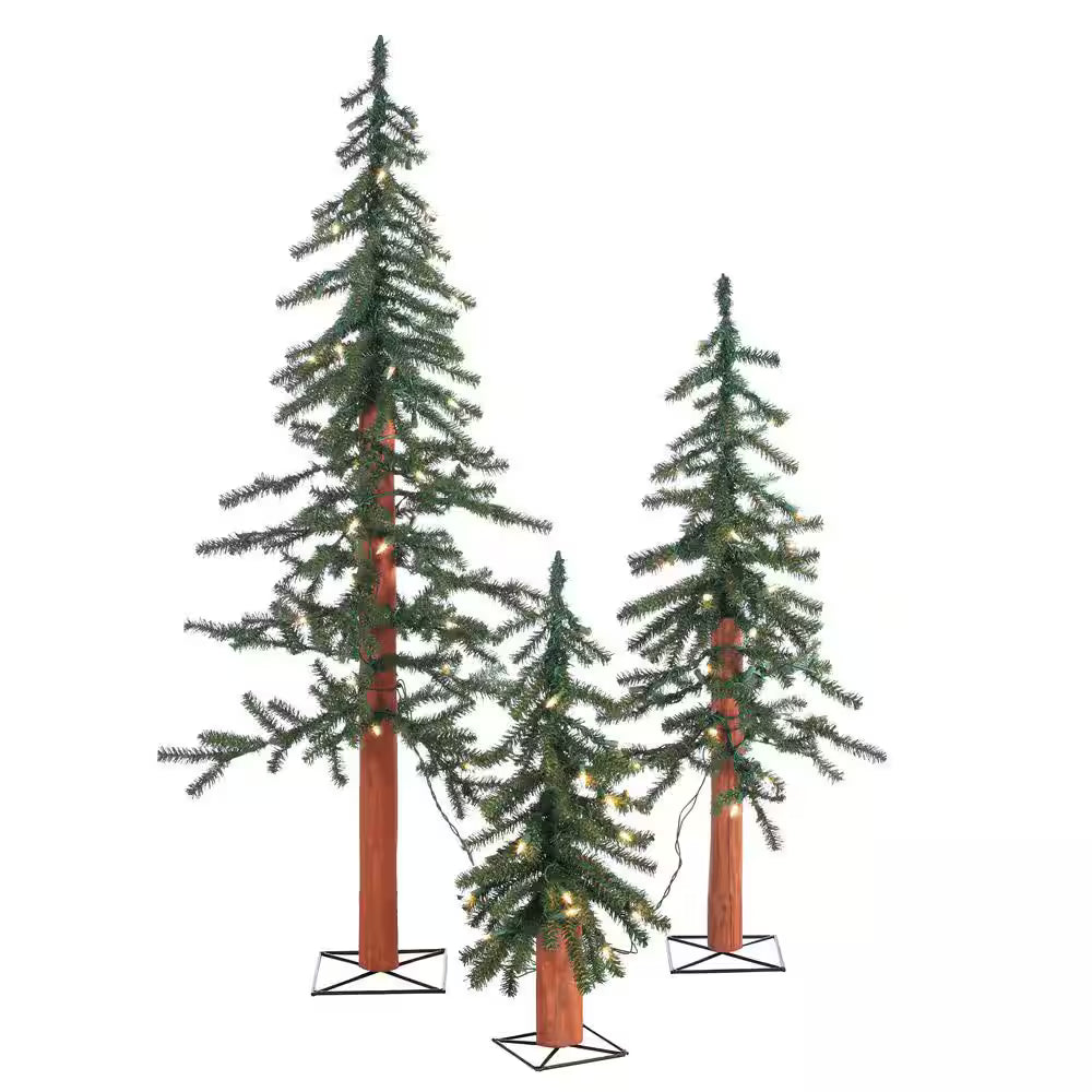Artificial Tree: Alluring Natural Bark Alpine Tree Set
