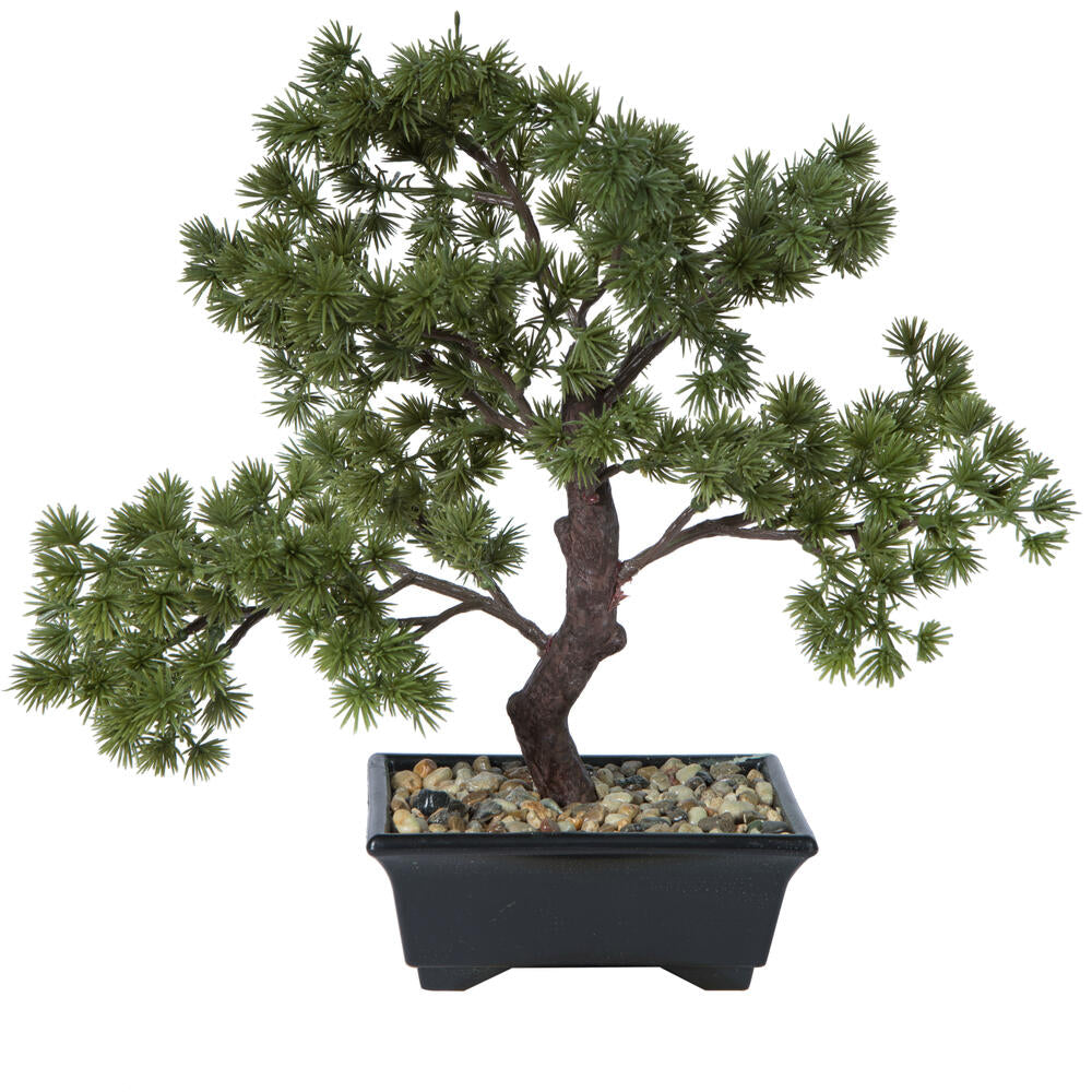 Artificial Plant : 12 Inches Potted Pine Bonsai Tree - From World Famous Vickerman Products