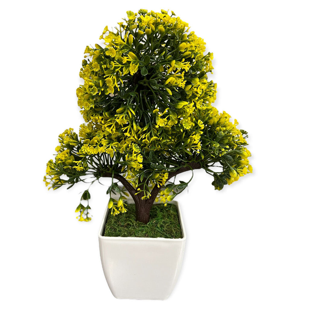 Stunning Green and Yellow Bonsai with Pot ( Artificial)