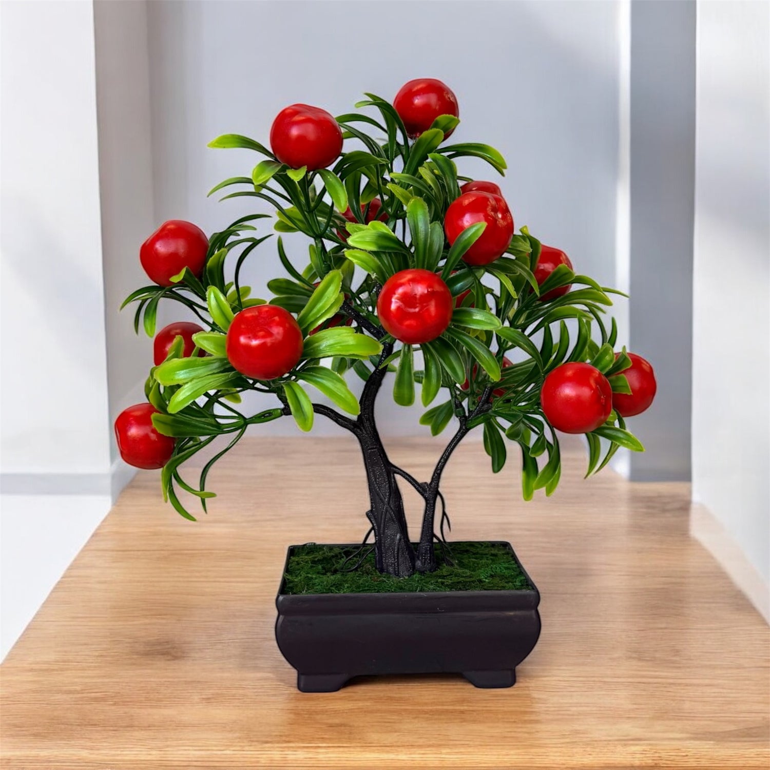 Artificial Mini Apple Bonsai – Cute Tabletop Decor – Thoughtful Christmas Gift