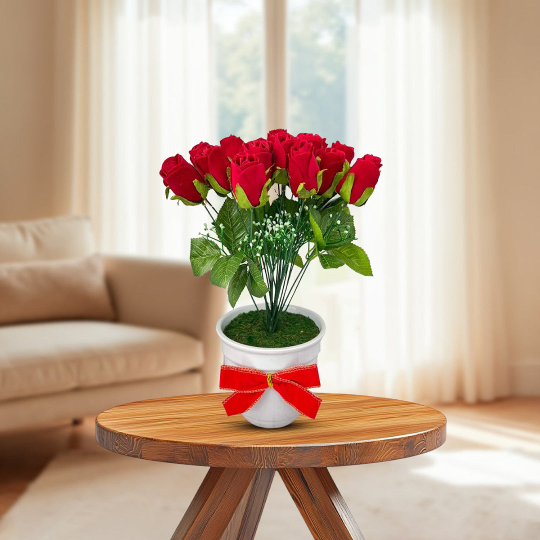 Beautiful 2 Dozen Roses in Ceramic Pot (Good Gift)