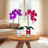 Artificial Stunning Orchid in Tall Ceramic Pot-Good Gift