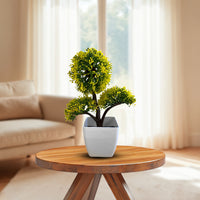 Artificial Green and Yellow Bonsai -Good Gift