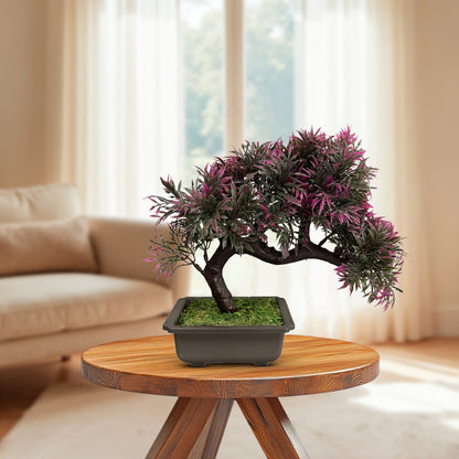 Artificial : Alluring Curved Sideways Bonsai-Good Gift