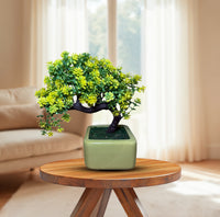 Artificial Gorgeous Yellow and Green Bonsai  - Good Gift