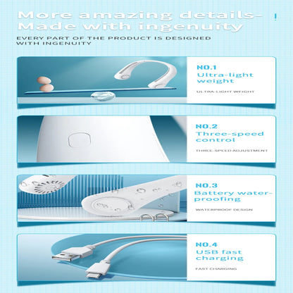 Hands-Free Rechargeable Neck Fan