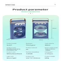 Desktop Misting Fan with 400ML Tank
