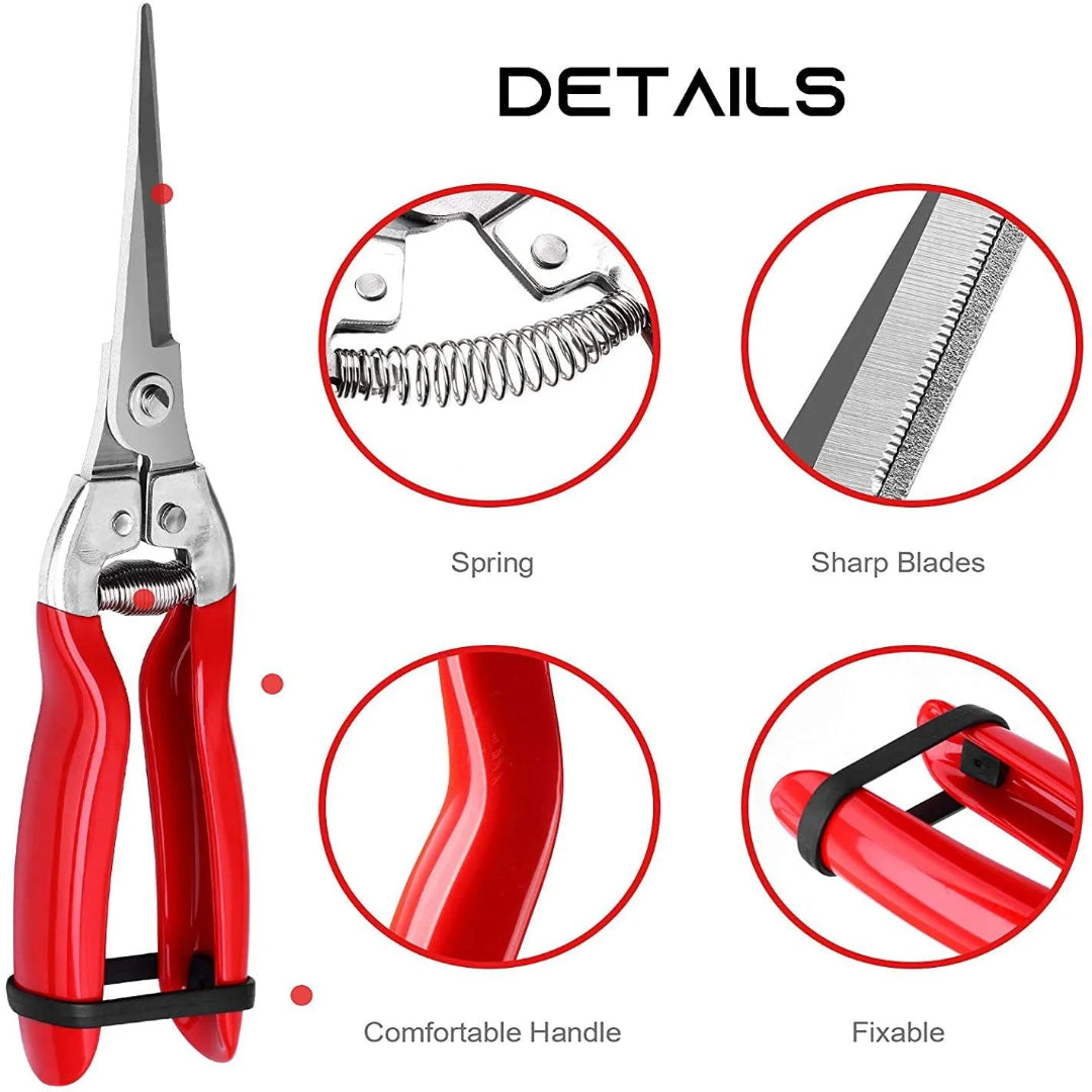 Garden Pruning Shears – Sharp Blade Hand Pruner with Spring-Loaded Handle