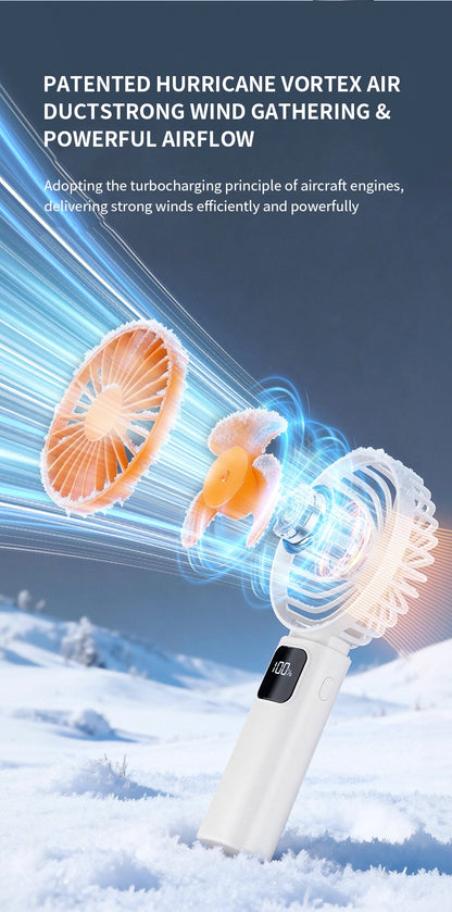 5-Speed Handheld Fan with Digital Display