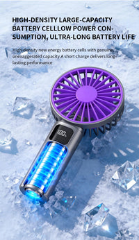 5-Speed Handheld Fan with Digital Display