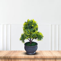 Artificial Green and Yellow Bonsai with Pot-Good Gift