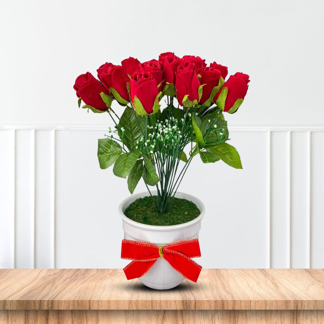 Beautiful 2 Dozen Roses in Ceramic Pot (Good Gift)