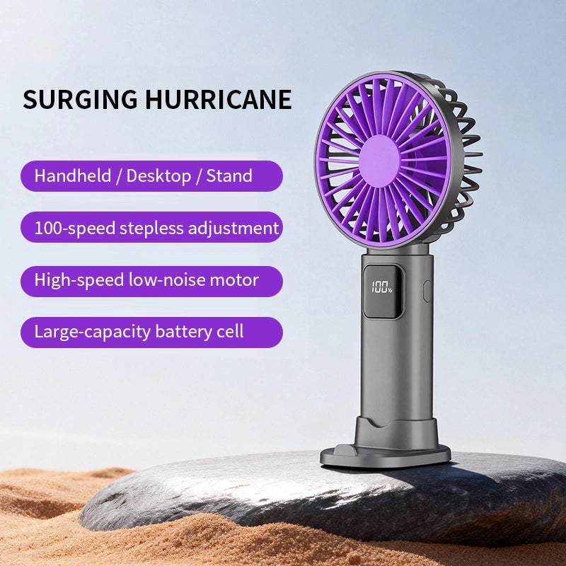 5-Speed Handheld Fan with Digital Display