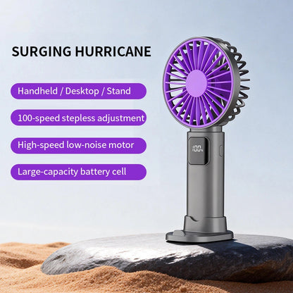 5-Speed Handheld Fan with Digital Display