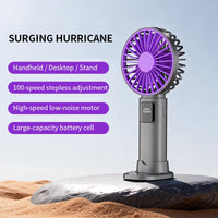 5-Speed Handheld Fan with Digital Display