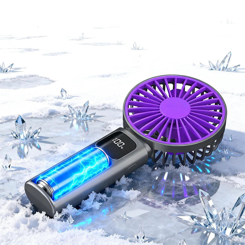5-Speed Handheld Fan with Digital Display