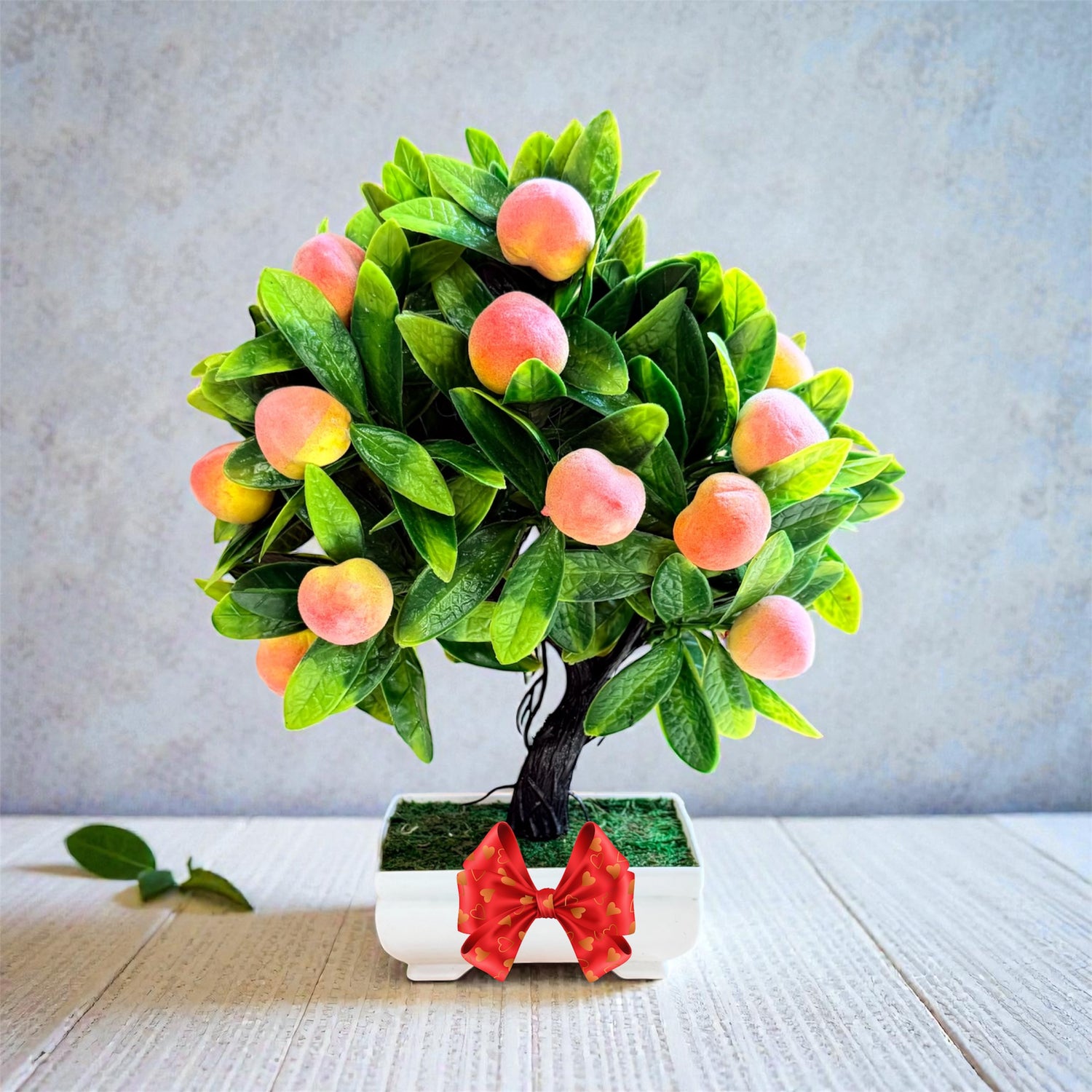 NEW - Gorgeous Artificial Mini Peach Bonsai — The Perfect Gift for Home or Office Décor