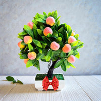 NEW - Gorgeous Artificial Mini Peach Bonsai — The Perfect Gift for Home or Office Décor