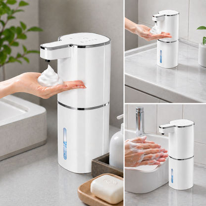 Luxury Touchless Automatic Foaming Soap Dispenser for Kitchens &amp; Bathrooms | Rechargeable &amp; Waterproof