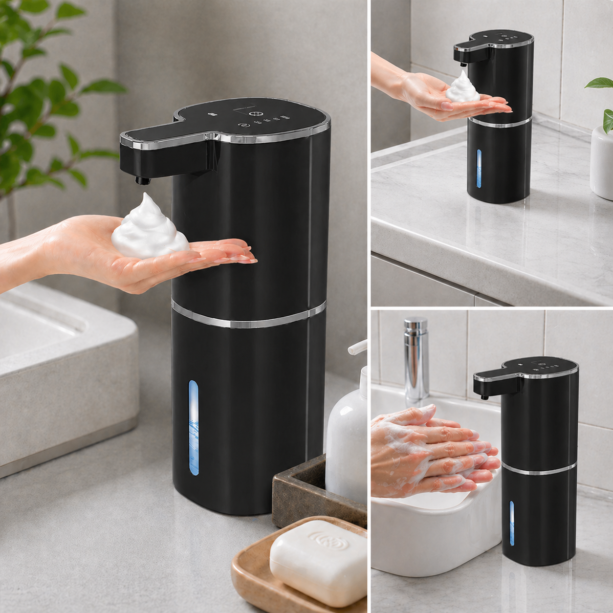 Luxury Touchless Automatic Foaming Soap Dispenser for Kitchens &amp; Bathrooms | Rechargeable &amp; Waterproof