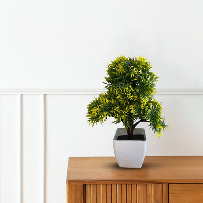 Gorgeous Bonsai with Very Attractive Pot - Green Color (Artificial)  Good Gift