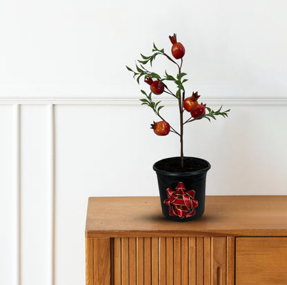 Cute Pomegranate Bonsai in Pot of Your Choice-Artificial