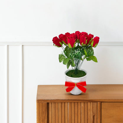 Beautiful 2 Dozen Roses in Ceramic Pot (Good Gift)