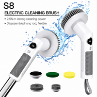 Electric Spin Scrubber with Extendable Handle & 5 Brush Heads | Cordless USB-C Rechargeable Cleaning Brush