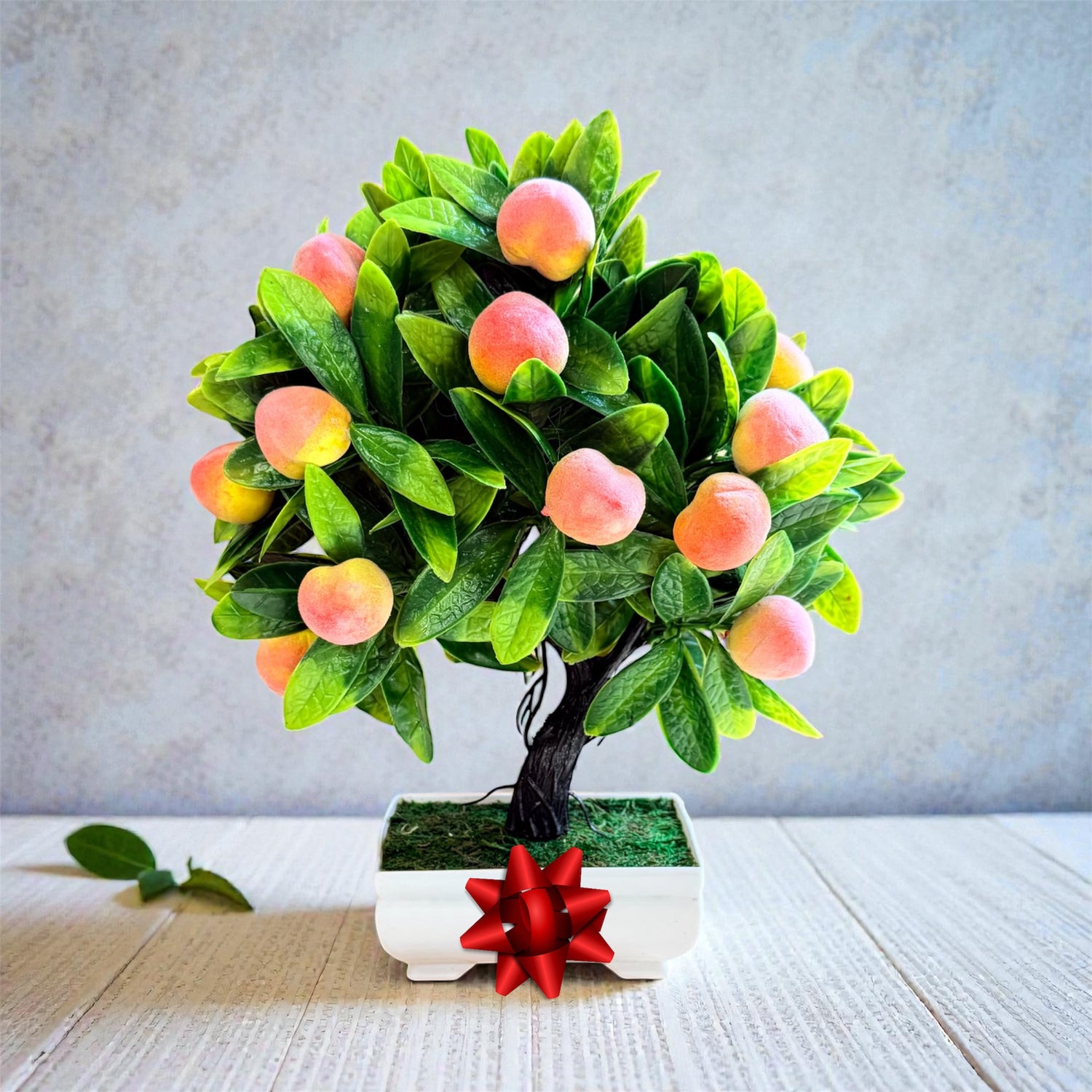 NEW - Gorgeous Artificial Mini Peach Bonsai — The Perfect Gift for Home or Office Décor