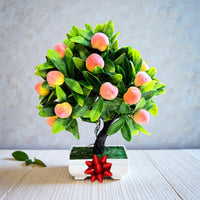 NEW - Gorgeous Artificial Mini Peach Bonsai — The Perfect Gift for Home or Office Décor