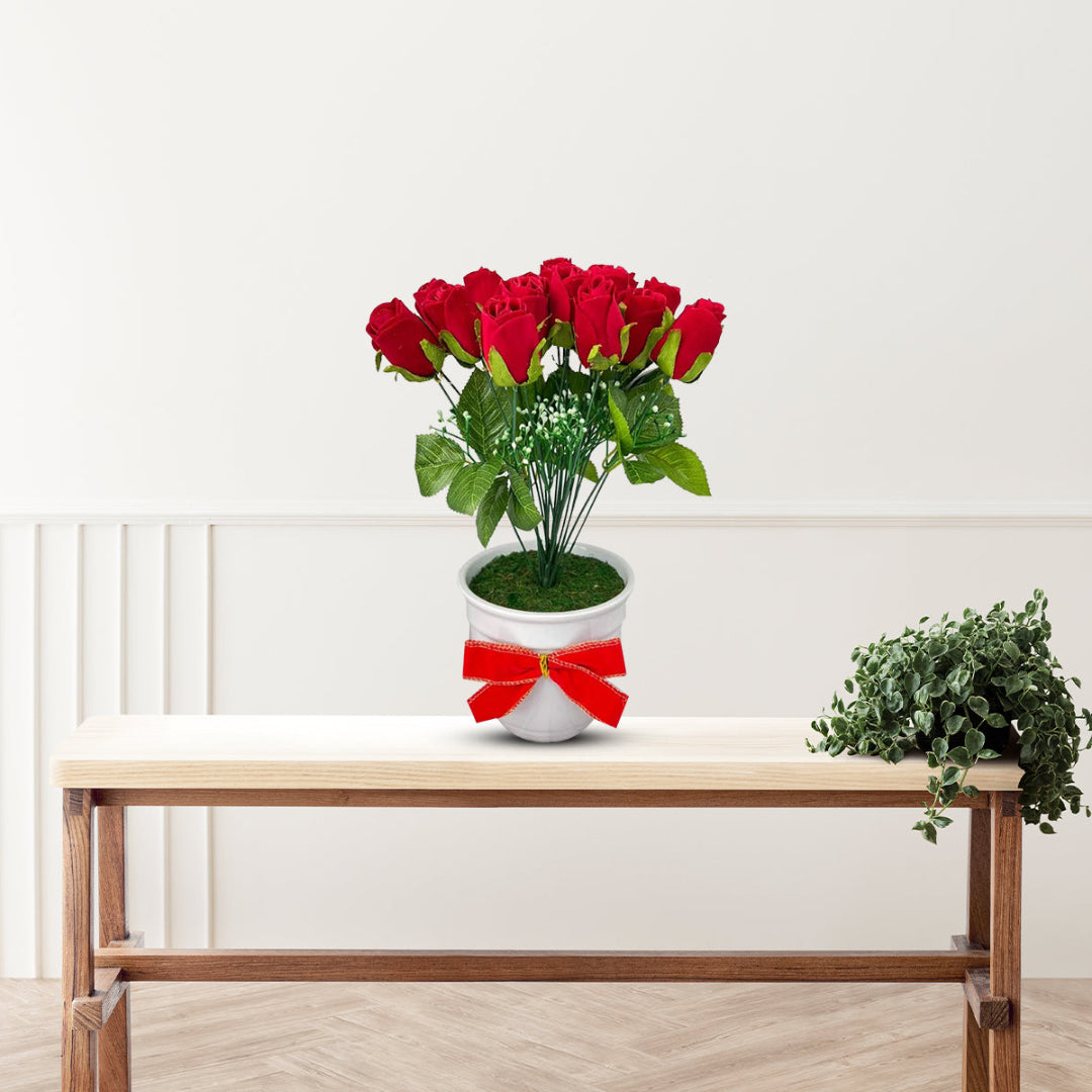 Beautiful 2 Dozen Roses in Ceramic Pot (Good Gift)