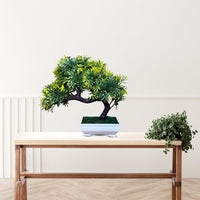 Artificial Yellow and Green Sideways Bonsai -Good Gift