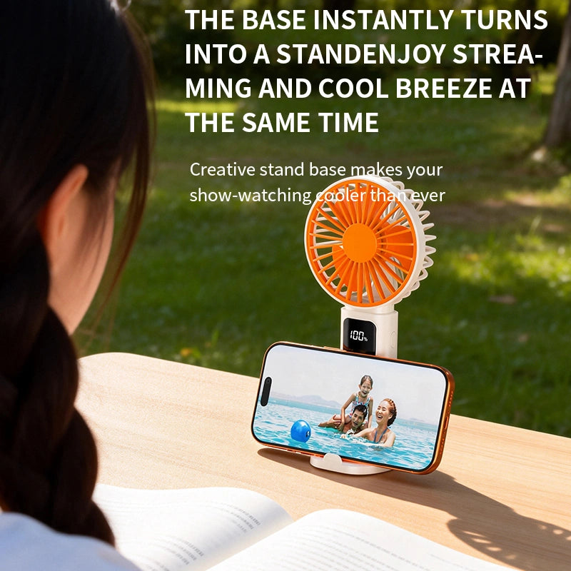 5-Speed Handheld Fan with Digital Display