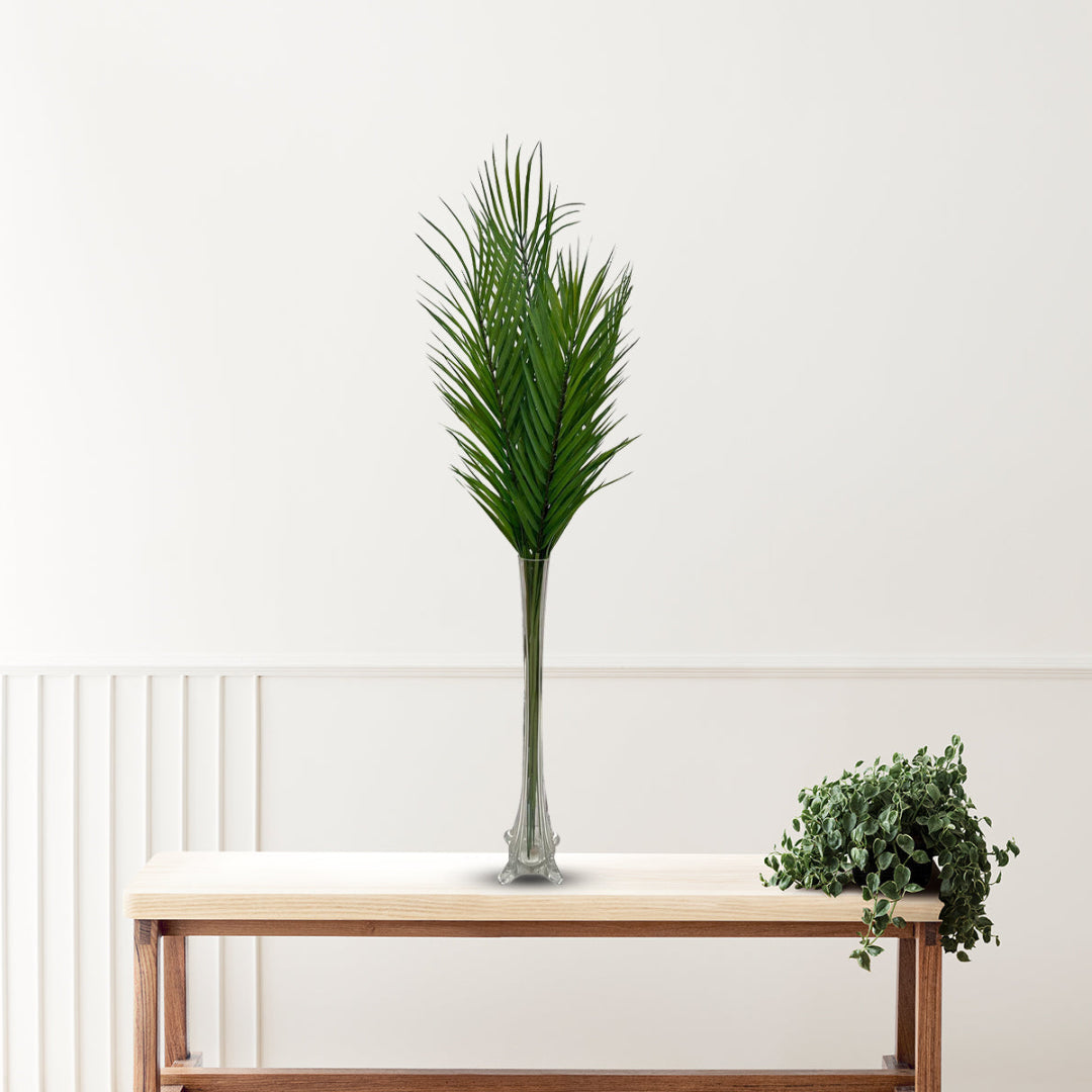 Artificial Stunning Leaves in Glass Vase -Good Gift