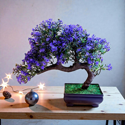 Elegant Artificial Purple Blossom Bonsai – Perfect Gift for Home or Office Décor