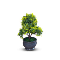 Artificial Green and Yellow Bonsai with Pot-Good Gift