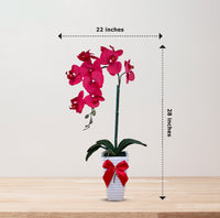 Artificial Stunning Orchid in Tall Ceramic Pot-Good Gift