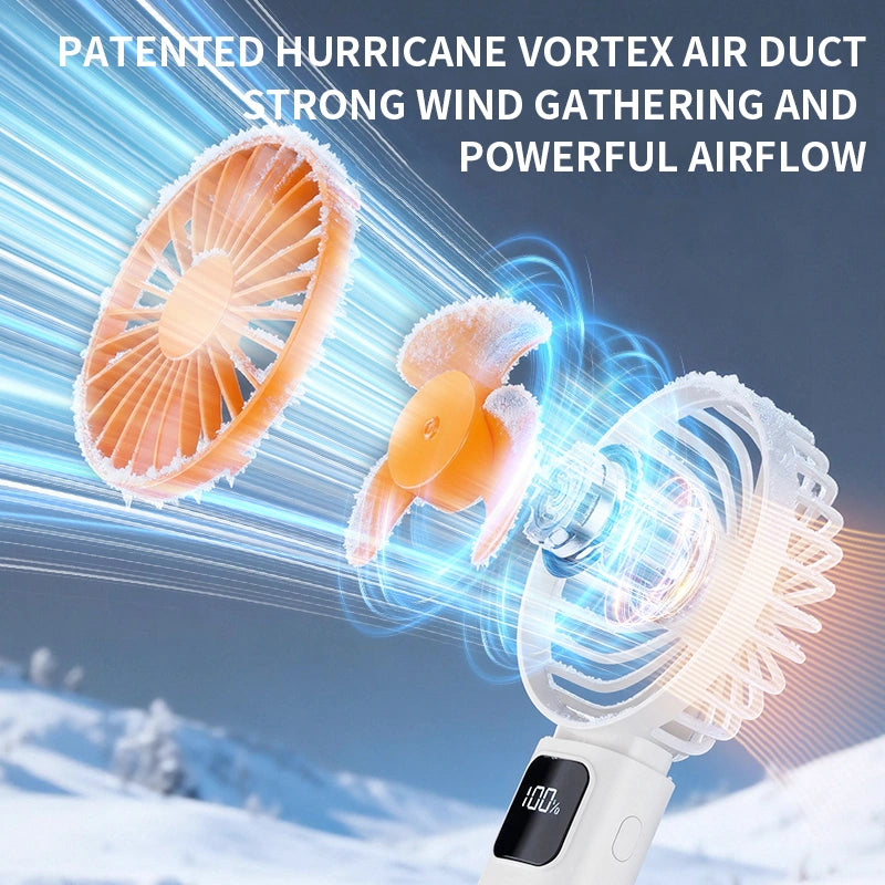5-Speed Handheld Fan with Digital Display