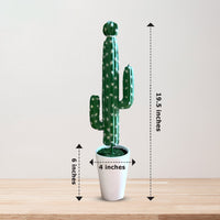 Artificial Gorgeous Tall Green Cactus in Ceramic Pot -Good Gift