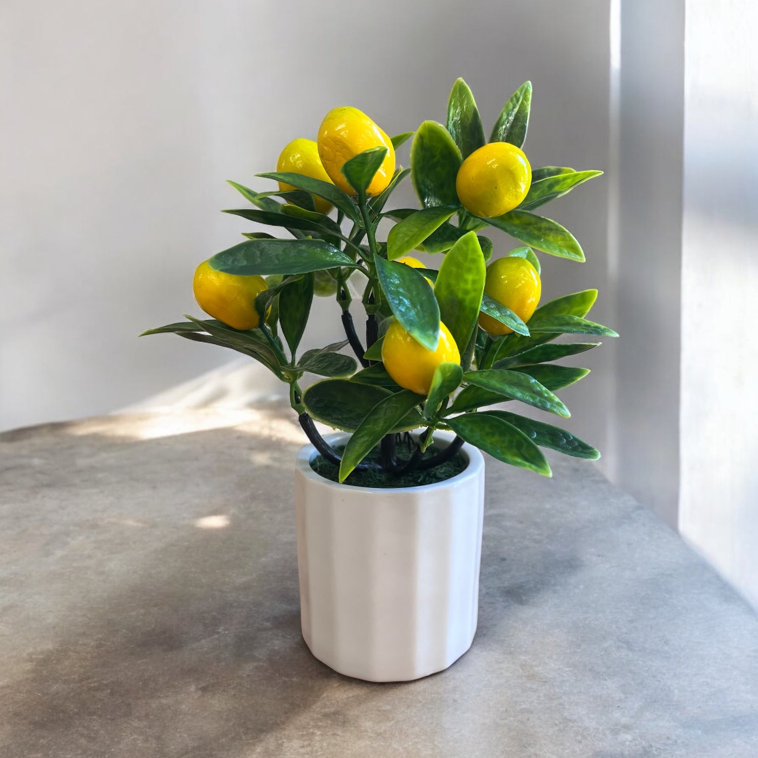 lemon bonsai tree Lemon Simulated Bonsai Artificial Plant Ornaments Fake For Desk Tree Office